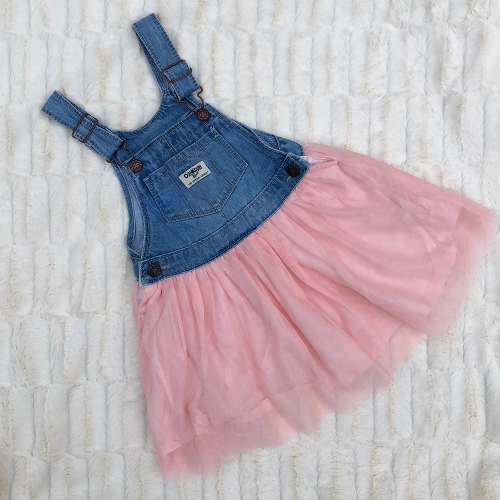 OshKosh Girls Overall w/ Pink Tulle Skirt